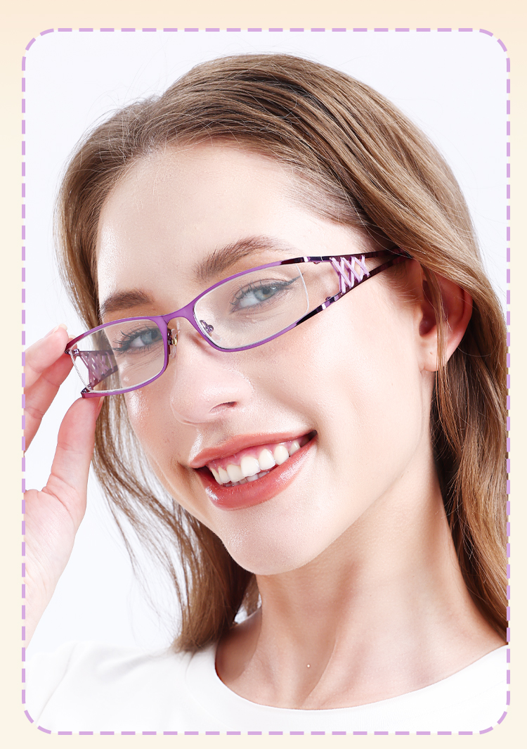 Women's semi-rimless Metal eyeglasses | Firmoo.com