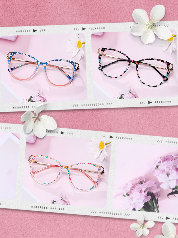 Women's full frame TR & Metal eyeglasses | Firmoo.com