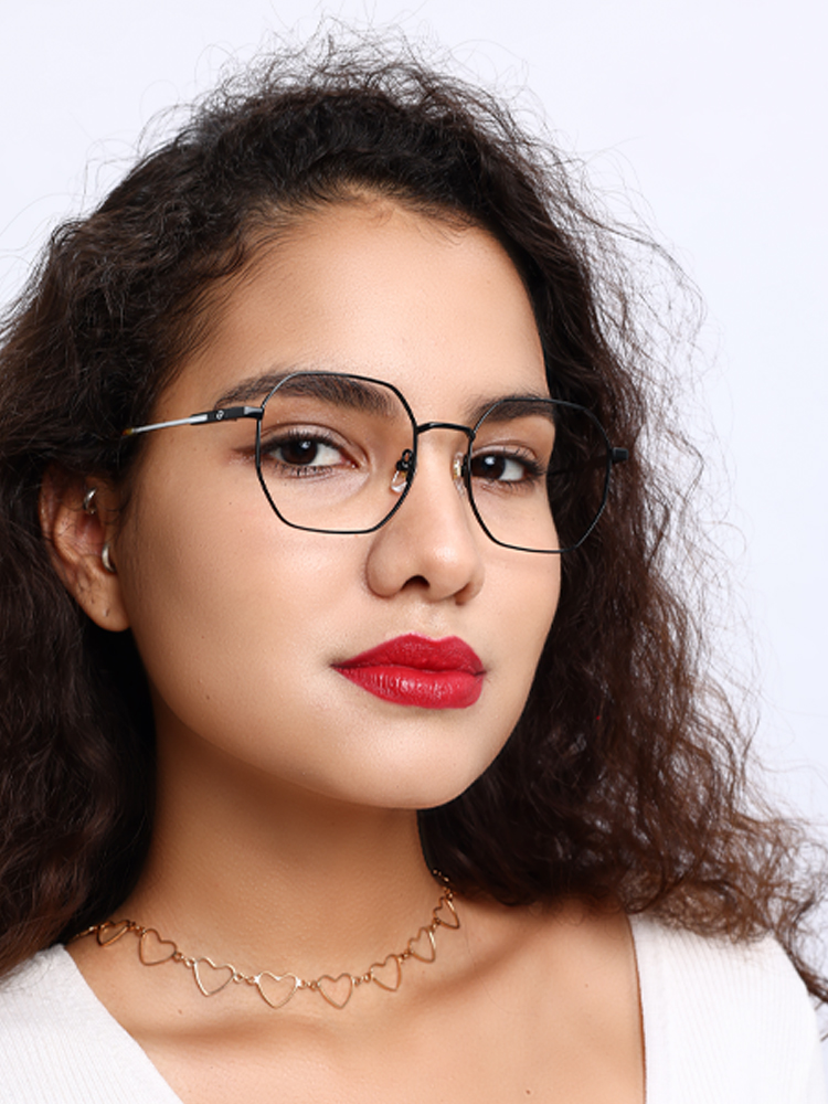 Unisex full frame Metal eyeglasses | Firmoo.com