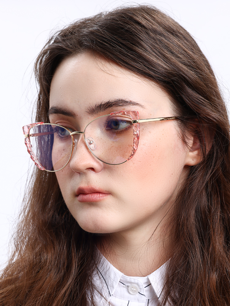Women's full frame Metal & TR eyeglasses | Firmoo.com