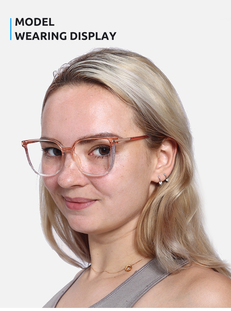 Women's full frame mixed material eyeglasses | Firmoo.com