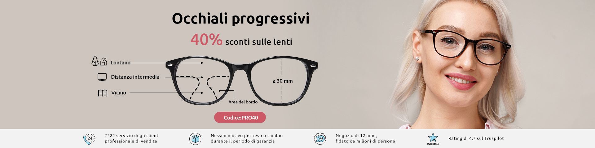 Lenti Multifocali Lenti Progressive Occhiali Per Vedere Da Vicino - Foto 9